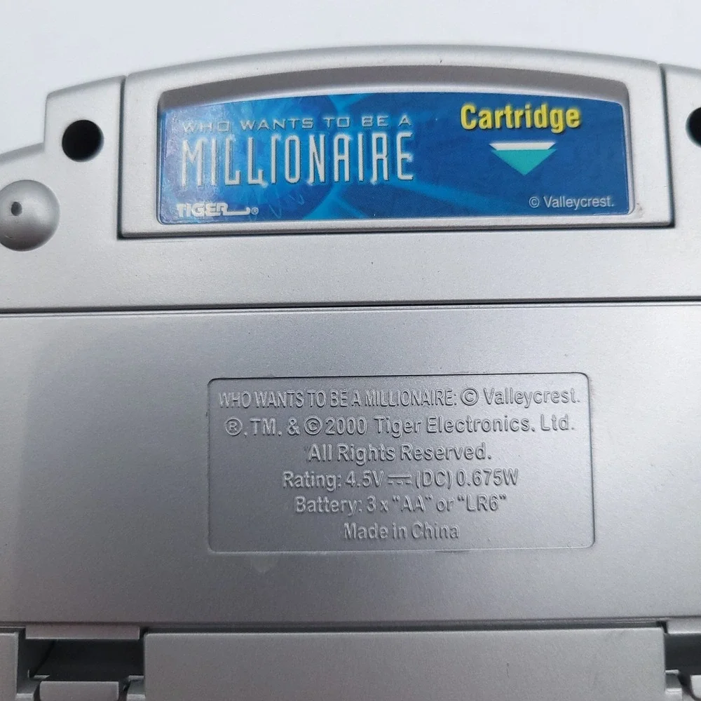 Who Wants To Be A Millionaire Electronic Game Hand Held Game Includes Cartridge